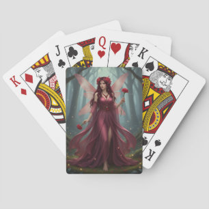 Beautiful January Garnet Fairy Playing Cards