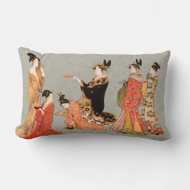 Beautiful Japanese Art Design Throw Pillows (Front)