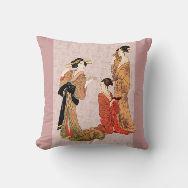Beautiful Japanese Art Design Throw Pillows (Front)