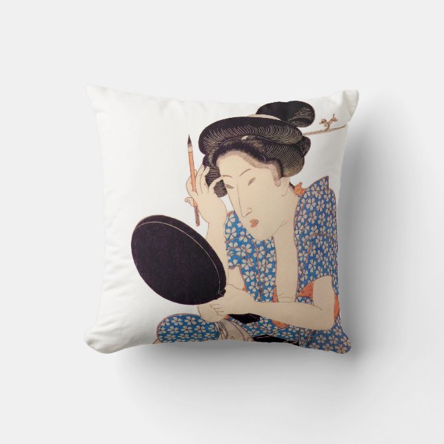 Beautiful Japanese Geisha Design Throw Pillows (Front)