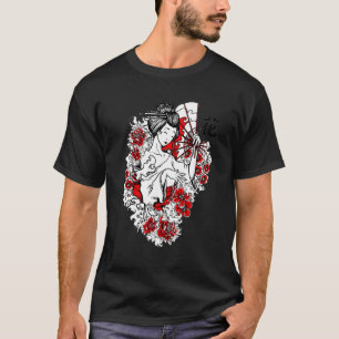 Beautiful Japanese Geisha Girl  Japan Kimono Desig T-Shirt