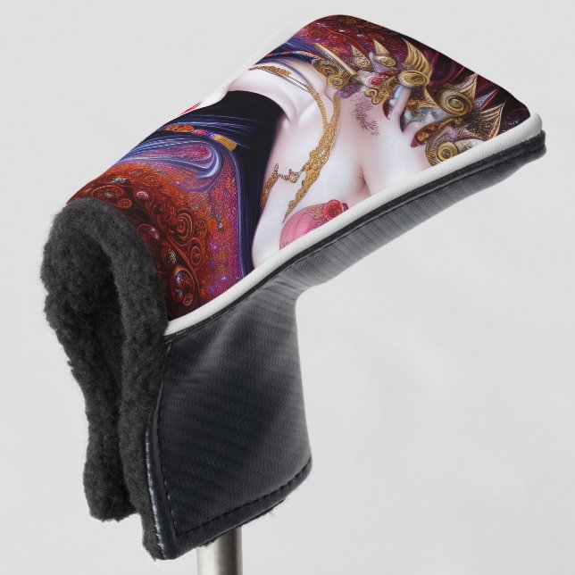 Beautiful Japanese Girl Gothic Fantasy Triptych Golf Head Cover (3/4 Front)