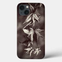 Beautiful Japanese Maple Leaf Portrait Sepia