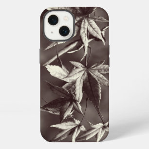 Beautiful Japanese Maple Leaf Portrait Sepia iPhone Case