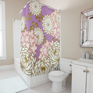 Beautiful japanese pattern shower curtain