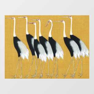 Beautiful Japanese Red Crown Cranes by Ogata Korin