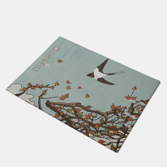 Beautiful Japanese Swallow  Doormat (Angled)