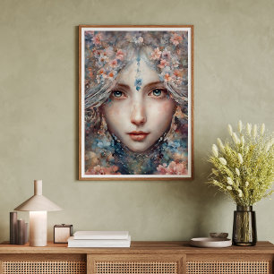 Beautiful Jasmine Flower Girl Poster