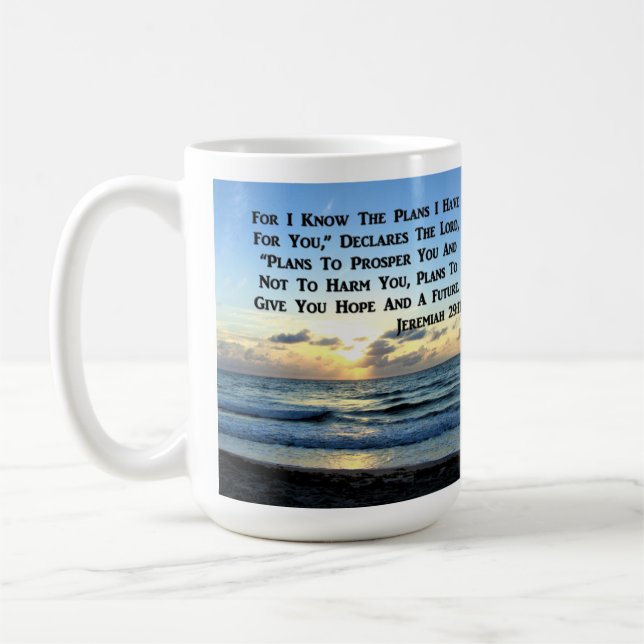 BEAUTIFUL JEREMIAH 29:11 BLUE SKIES COFFEE MUG (Left)