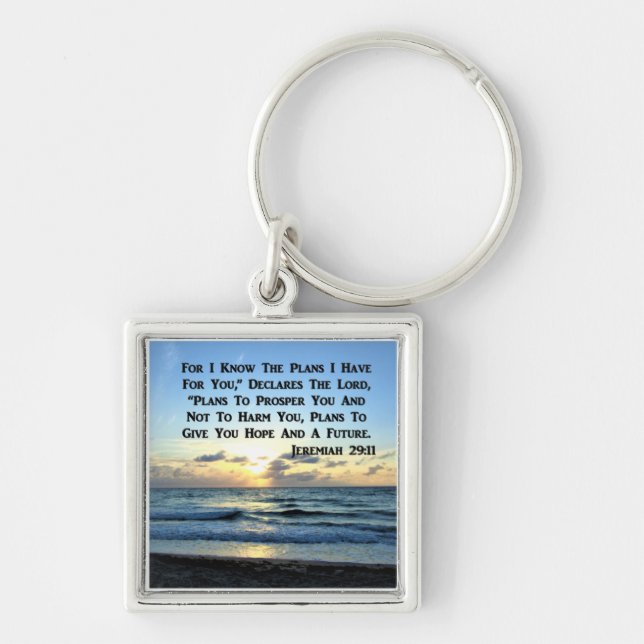 BEAUTIFUL JEREMIAH 29:11 BLUE SKIES KEY RING (Front)