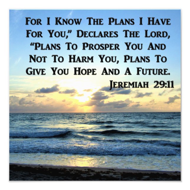 BEAUTIFUL JEREMIAH 29:11 BLUE SKIES PHOTO PRINT (Front)