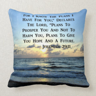 BEAUTIFUL JEREMIAH 29:11 SCRIPTURE VERSE CUSHION