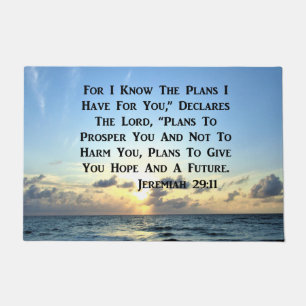 BEAUTIFUL JEREMIAH 29:11 SCRIPTURE VERSE DOORMAT