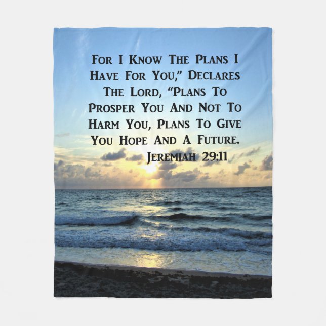 BEAUTIFUL JEREMIAH 29:11 SCRIPTURE VERSE FLEECE BLANKET (Front)