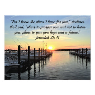 BEAUTIFUL JEREMIAH 29:11 SUNSET OVER THE LAKE PHOTO PRINT