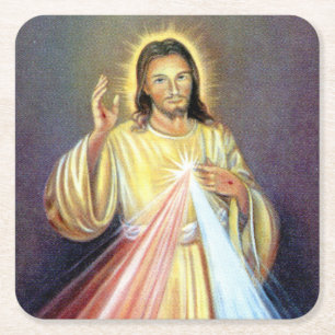 Beautiful Jesus Christ Square Paper Coaster
