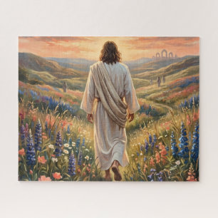 Beautiful Jesus Walking In The Garden Jigsaw Puzzle