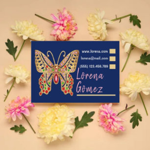 Beautiful jewelry gold butterfly minimalist  business card