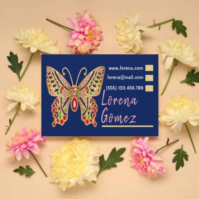 Beautiful jewelry gold butterfly minimalist  business card (Creator Uploaded)
