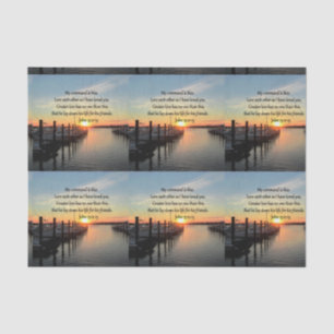 BEAUTIFUL JOHN 15:12 SUNSET PHOTO DESIGN TISSUE PAPER