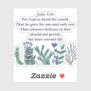 Beautiful John 3:16 Bible Verse Christian Floral