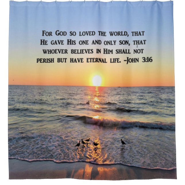 BEAUTIFUL JOHN 3:16 SHOWER CURTAIN (Front)