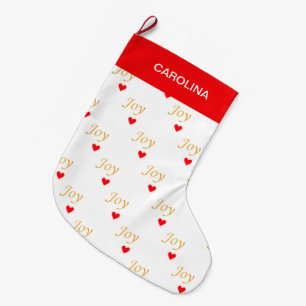 Beautiful Joy Heart Pattern Large Christmas Stocking