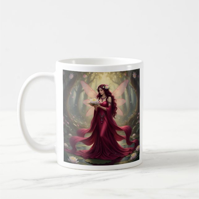 Beautiful July Ruby Fairy Coffee Mug (Left)