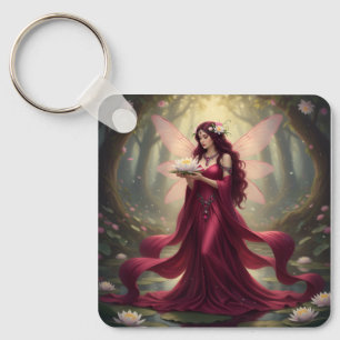 Beautiful July Ruby Fairy Key Ring