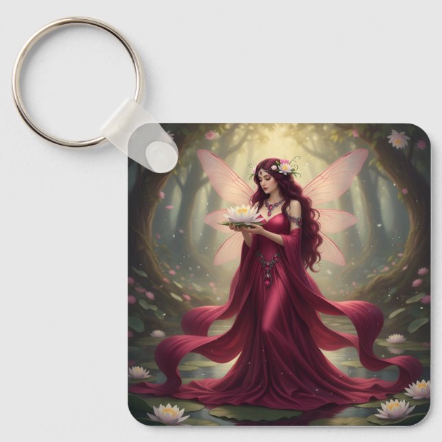 Beautiful July Ruby Fairy Key Ring (Front)