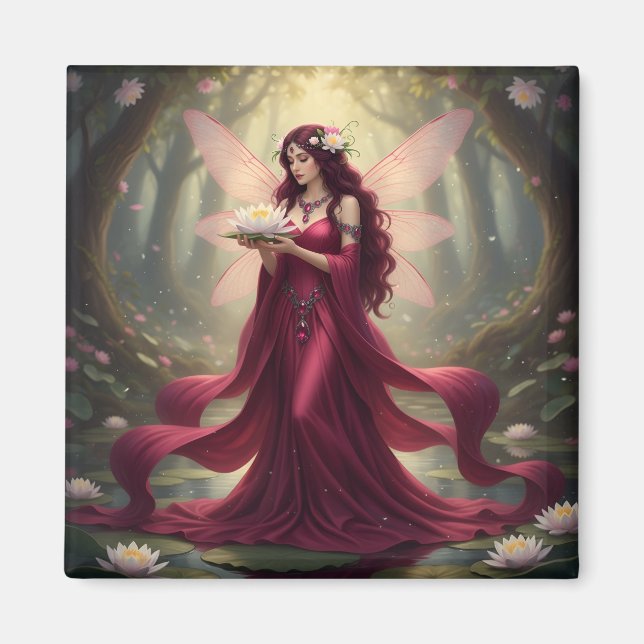 Beautiful July Ruby Fairy Magnet (Front)