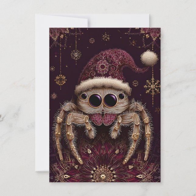 Beautiful Jumping Spider Christmas Cards (Front)