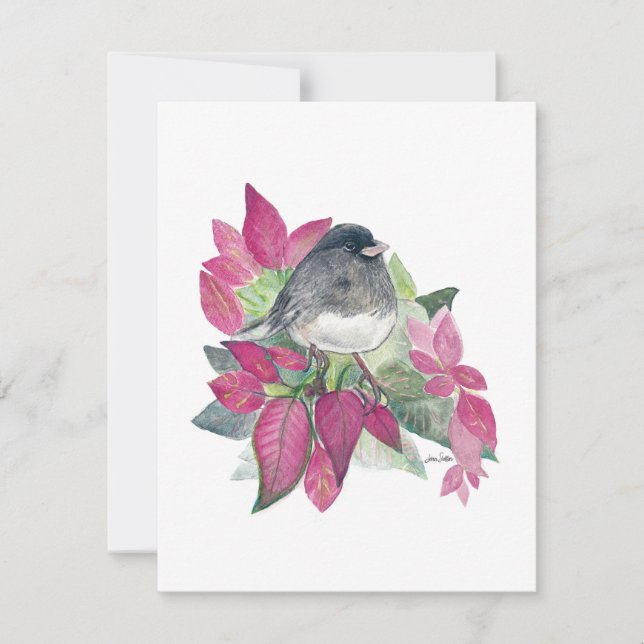 Beautiful Junco Watercolor Note Card (Front)