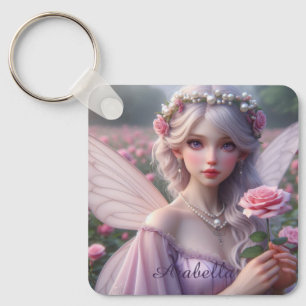 Beautiful June Fairy in Roses Key Ring