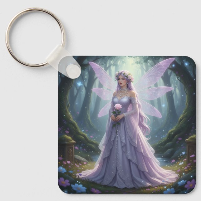 Beautiful June Pearl Fairy Key Ring (Front)