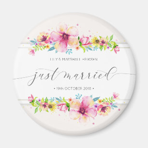 Beautiful Just Married Wedding Fridge Magnet