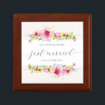 Beautiful Just Married Wedding | Keepsake Box<br><div class="desc">For further customisation, please click the "Customise" button and use our design tool to modify this template. If the options are available, you may change text and image by simply clicking on "Edit/Remove Text or Image Here" and add your own. If you wish to have this design added to a...</div>