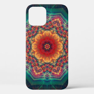Beautiful kaleidoscope multicolored flower pattern iPhone 12 case