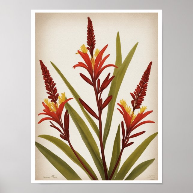 Beautiful Kangaroo Paw Flower Wall Poster (Front)