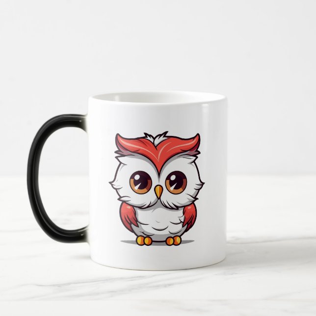 Beautiful Kawaii Style Owl Cartoon-77038 Two-Tone Magic Mug (Left)