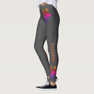 Beautiful Kayaker in  ombre orange pink colours Le Leggings
