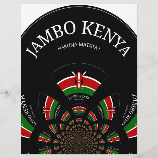 Beautiful Kenya Black Red Green Colour Design Flag (Front)