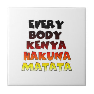 Beautiful Kenya Colourful Amazing Text Quote Desig Ceramic Tile