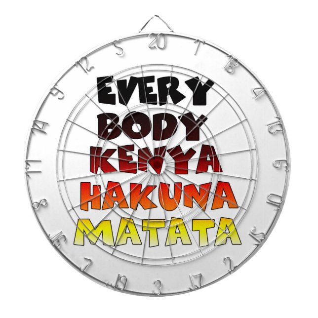 Beautiful Kenya Colourful Amazing Text Quote Desig Dartboard (Front)
