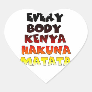 Beautiful Kenya Colourful Amazing Text Quote Desig Heart Sticker