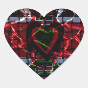 Beautiful Kenya Contemporary National Edgy Flag Heart Sticker