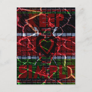 Beautiful Kenya Contemporary National Edgy Flag Postcard