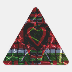 Beautiful Kenya Contemporary National Edgy Flag Triangle Sticker