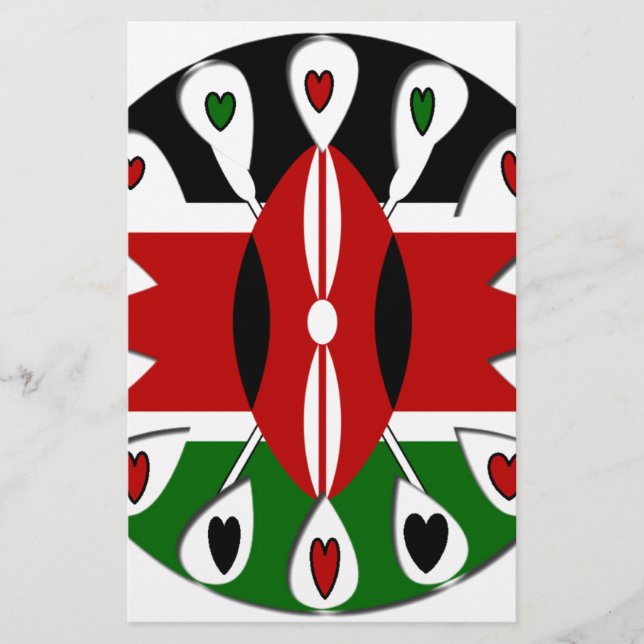 Beautiful Kenya  Lovely Hearts Amazing Pattern Art (Front)