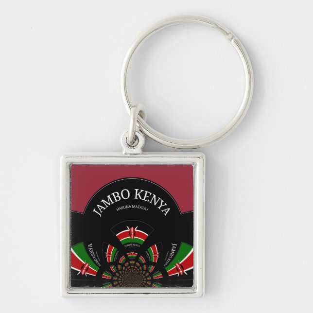 Beautiful Kenya Tapestry: Kenyan Flag Butterfly  Key Ring (Front)